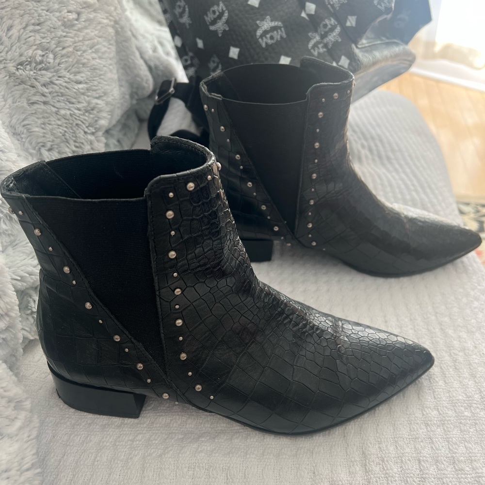 Napoleoni Italian Leather Studded Boots